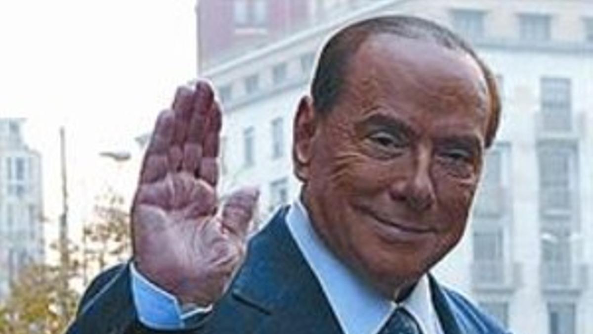 Berlusconi, al llegar al juzgado.