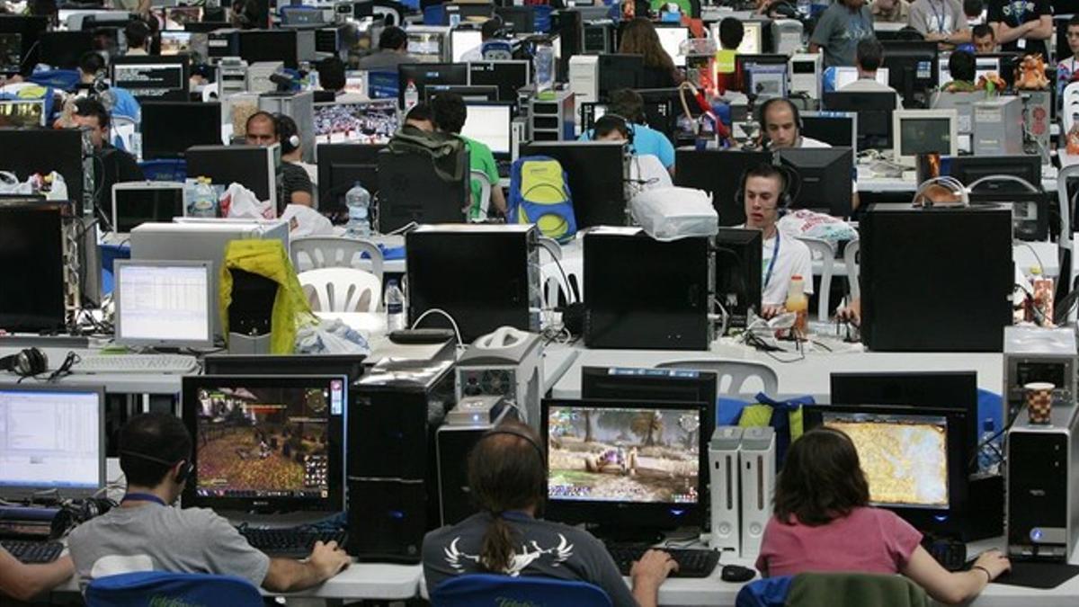 La Campus Party de 2008 celebrada en Valencia, donde la conexión a Internet es ultra rápida.