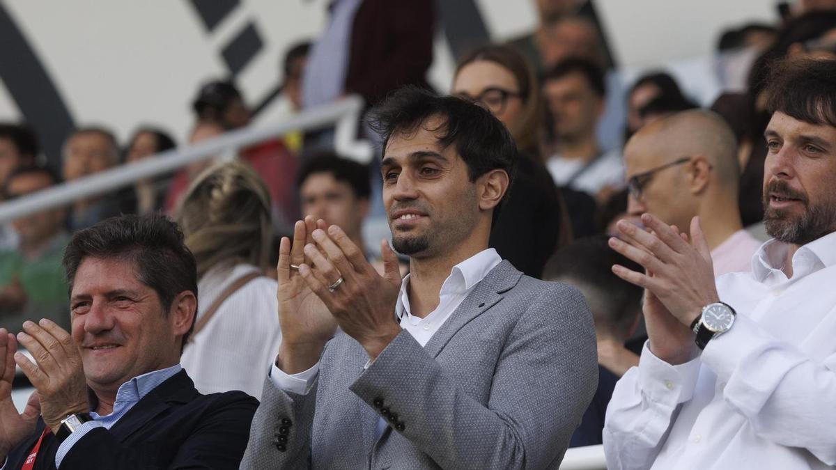 Alejandro Arribas, en el palco del Cartagonova durante un partido del FC Cartagena