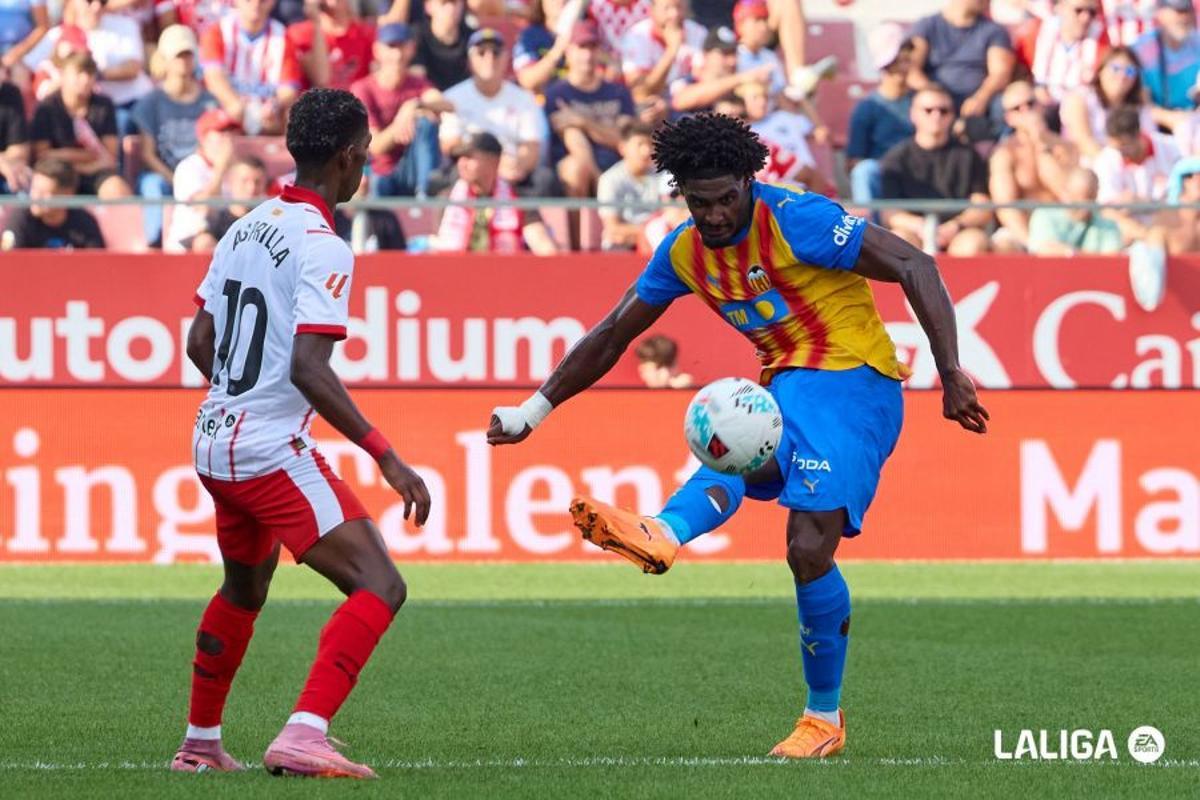 Thierry Correia durante el Girona-Valencia