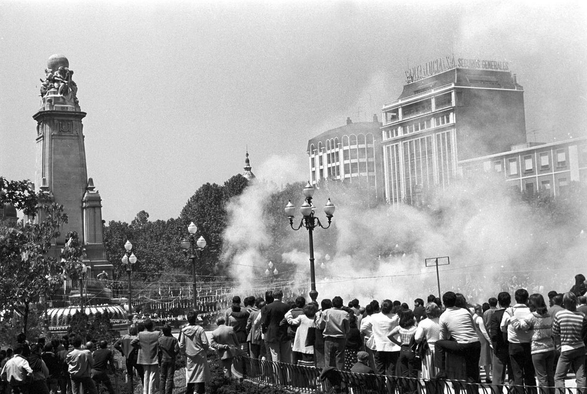 Disparo en la Plaza de España en 1982