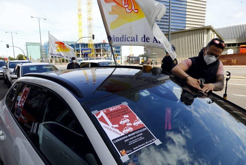 La caravana de Intersindical recorre Zaragoza el 1 de mayo