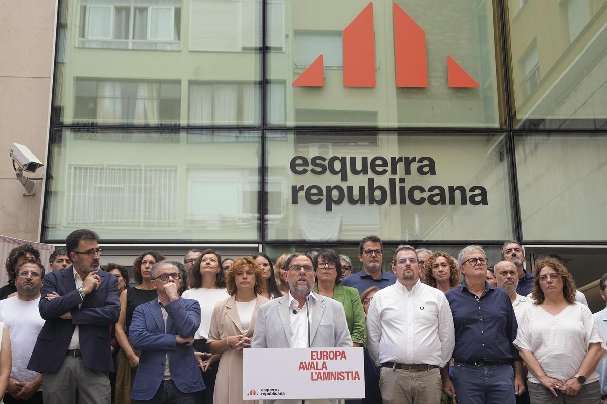 Declaración de Oriol Junqueras para celebrar el aval europeo a la amnistía.