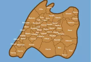 El mapa de los apellidos más frecuentes en cada municipio de Mallorca