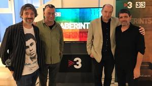 Josep Perelló, Manuel Guerrero, Vicent Sanchis y Ramon Millà en la presentación de ’Laberints’, el nuevo programa del canal 33.