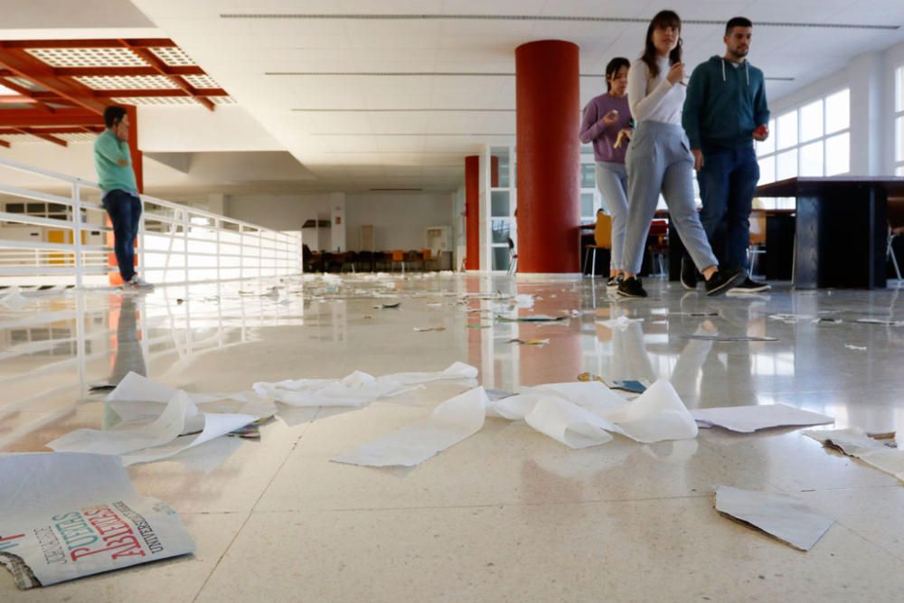 Las imágenes de la huelga de limpieza en la Universidad de Málaga