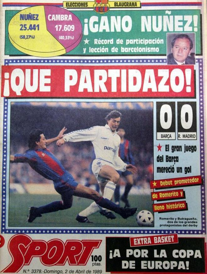 1989 - Empate a nada en el Cásico con un gran Barça