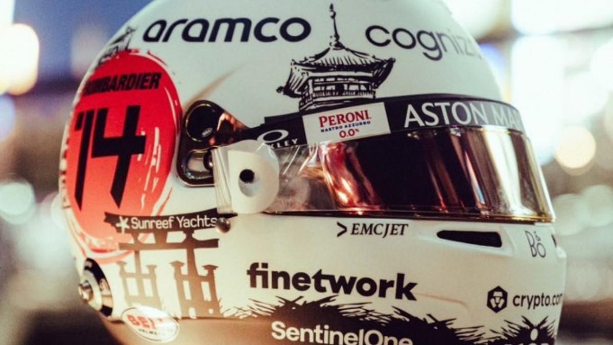El casco que usará Fernando Alonso en Japón