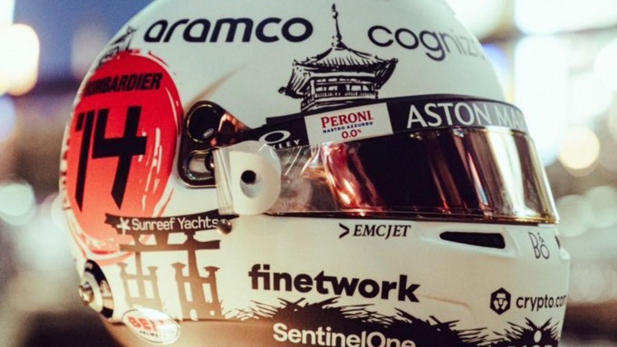 El casco que usará Fernando Alonso en Japón