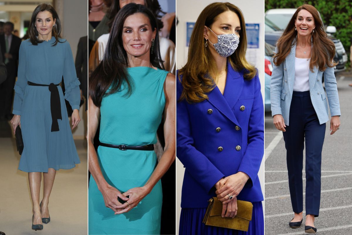 Prendas azules de Zara que han llevado Kate Middleton y la reina Letizia.