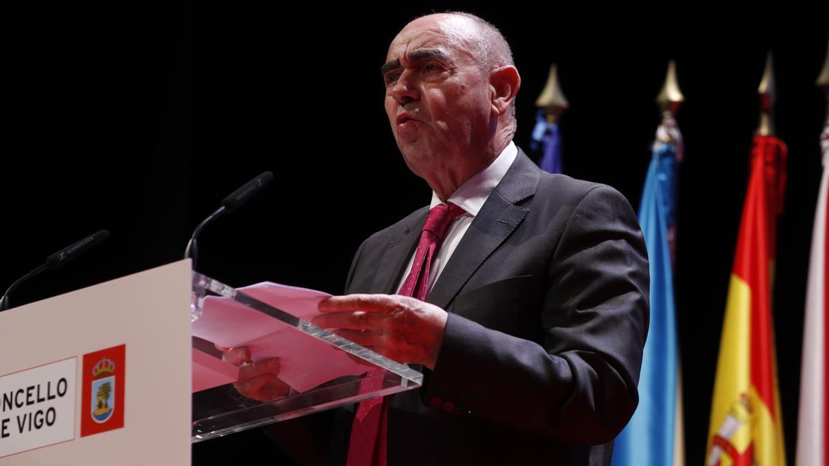 Ceferino de Blas, durante la Gala de Vigueses Distinguidos de 2022