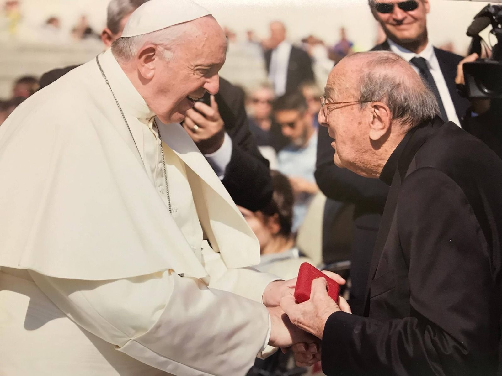 El jesuita Díaz de Rábago con el Papa Francisco