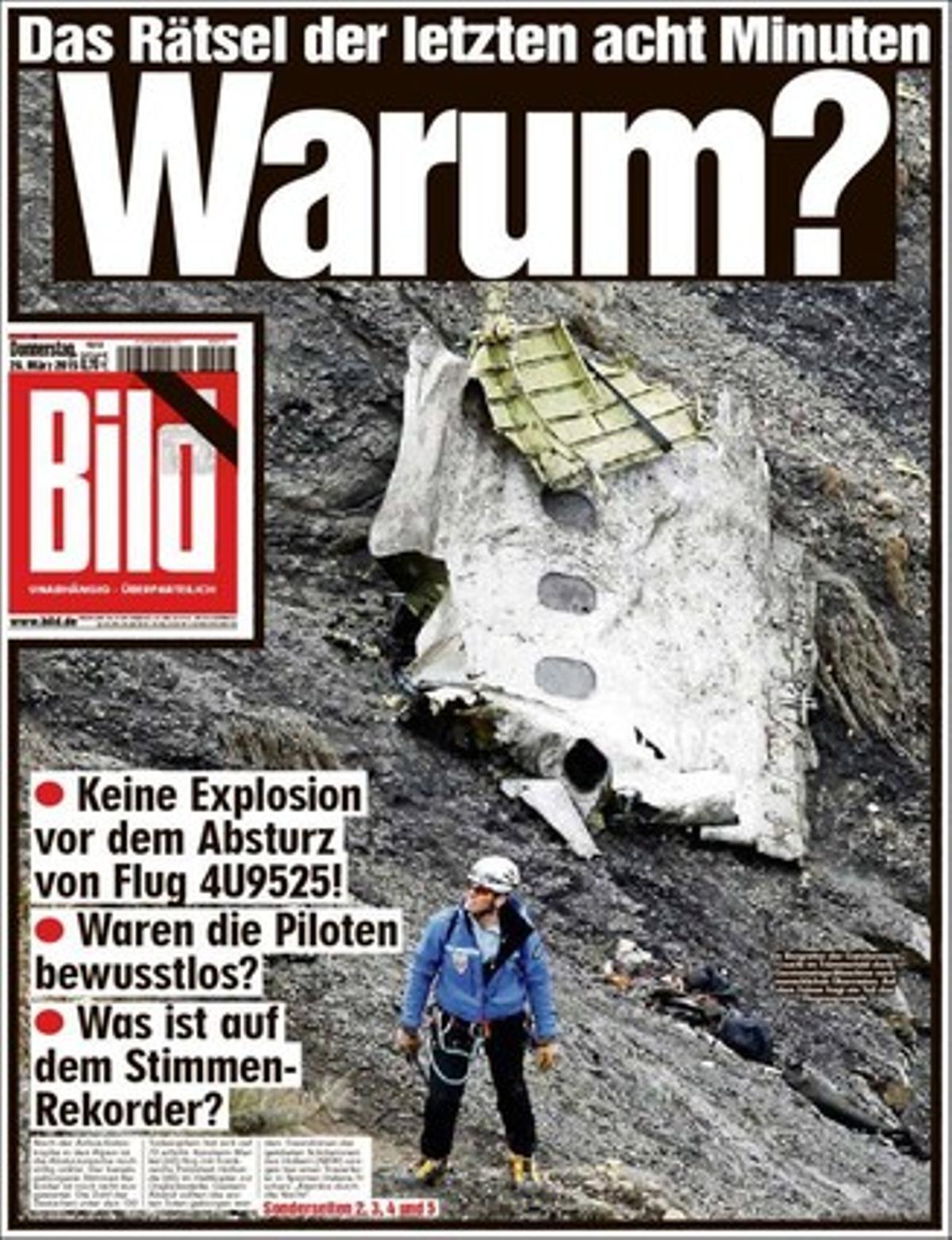 Portada del periódico alemán ’Bild’. 
