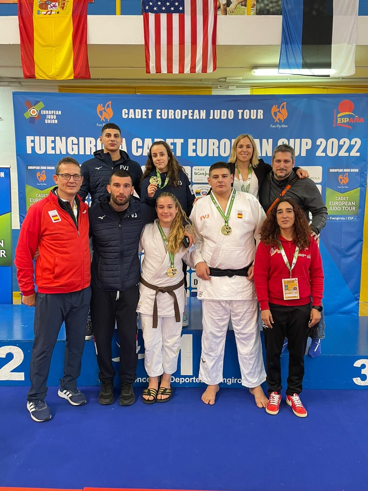 Equipo de la Federación de Judo de la Comunitat Valenciana en Fuengirola.