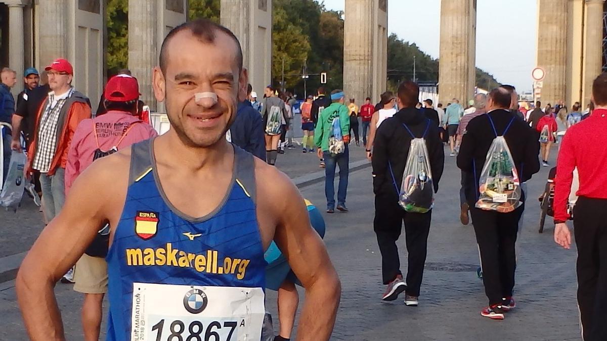 García Mascarell en la maratón de Berlín, donde consiguió su mejor marca personal.