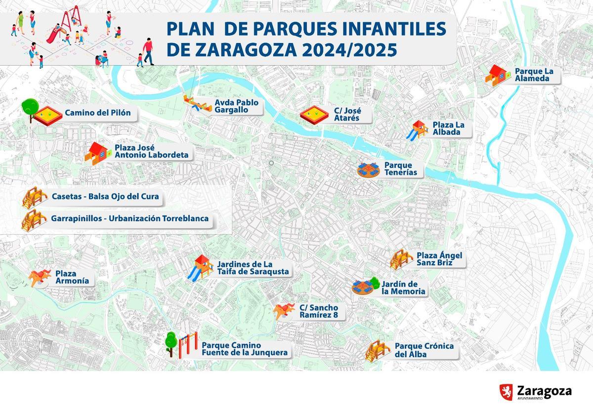 Plan de parques infantiles de Zaragoza.