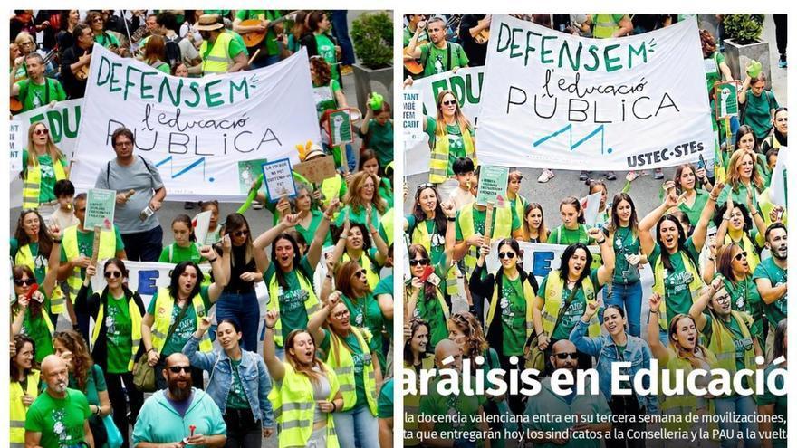 anifestación del 15 de mayo de la portada de la edición impresa en Levante-EMV