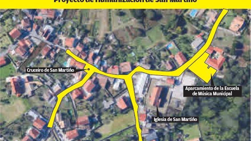 El núcleo histórico de San Martiño tendrá las calles de piedra y la velocidad será de 10 km/h