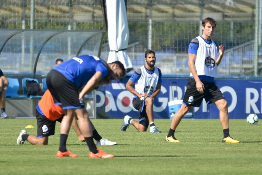 Entrenamiento en la ciudad deportiva de Abegondo el 16 de agosto de 2017.