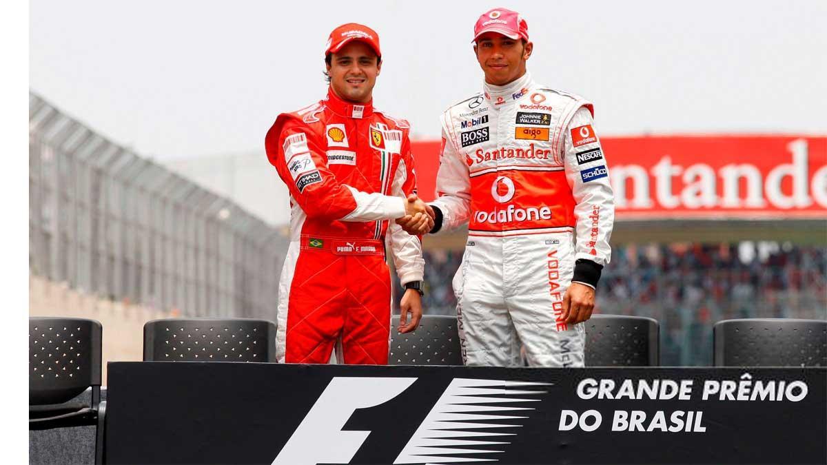 Massa y Hamilton pelearon por el título de 2008 hasta la última vuelta del GP de Brasil