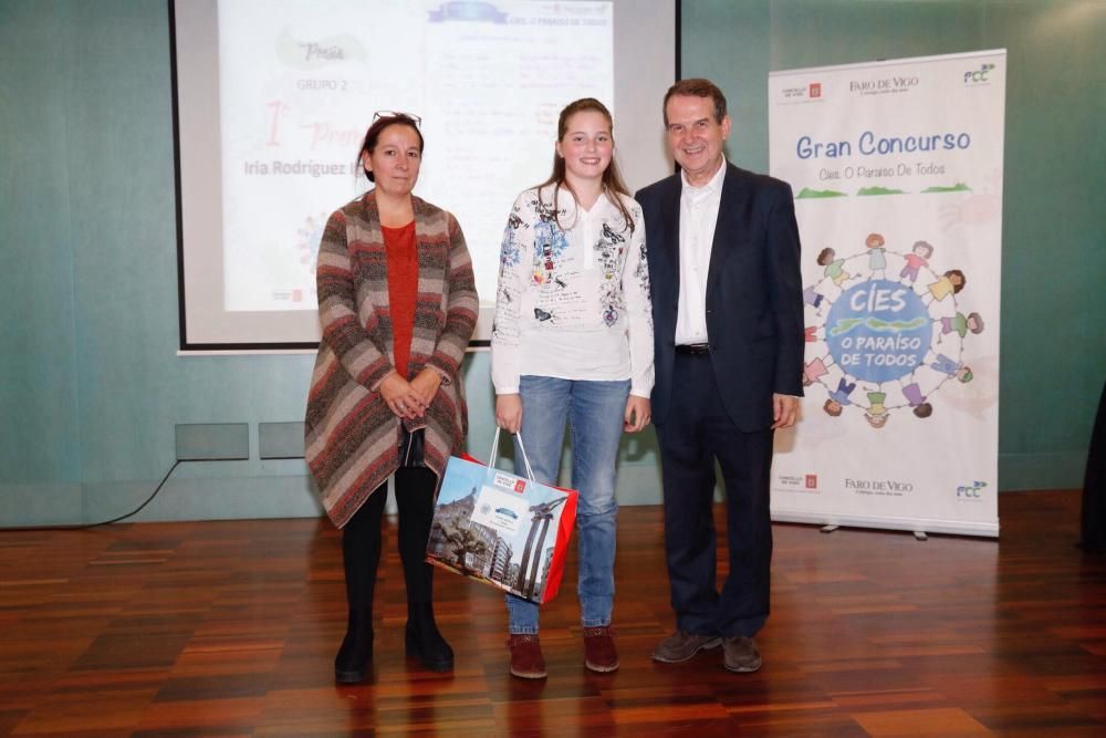 Los premiados del certamen 'Cíes, o paraíso de todos'