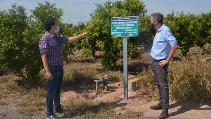 Moncofa instala señalética para evitar robos en el campo ante el inicio de campaña