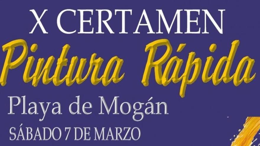 Cartel del certamen de pintura rápida de Mogán.