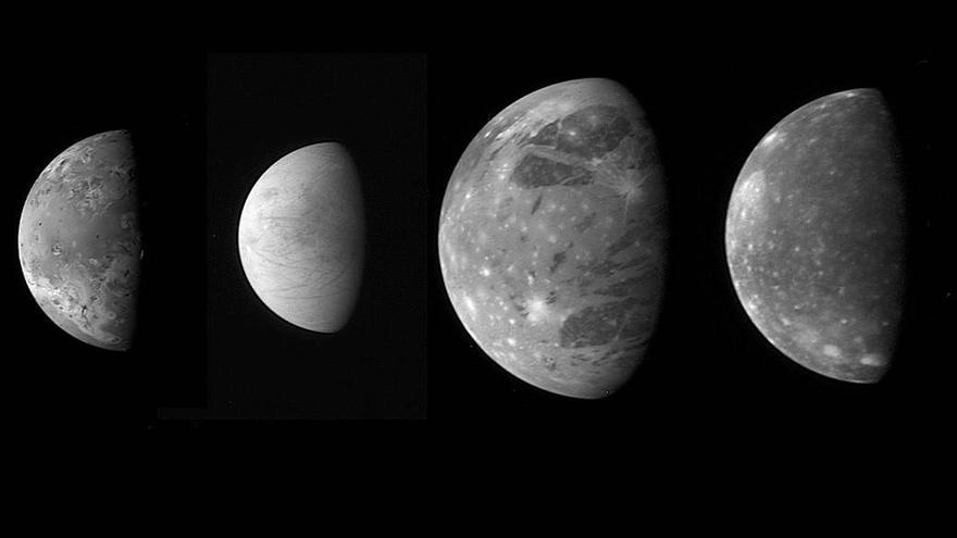 Las lunas de Júpiter, una imagen que podría reproducirse en la Tierra.