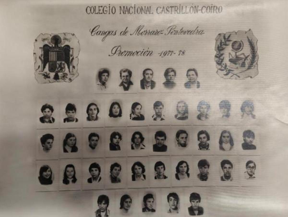 La orla de la promoción del curso 1978-79 en el colegio de Castrillón.