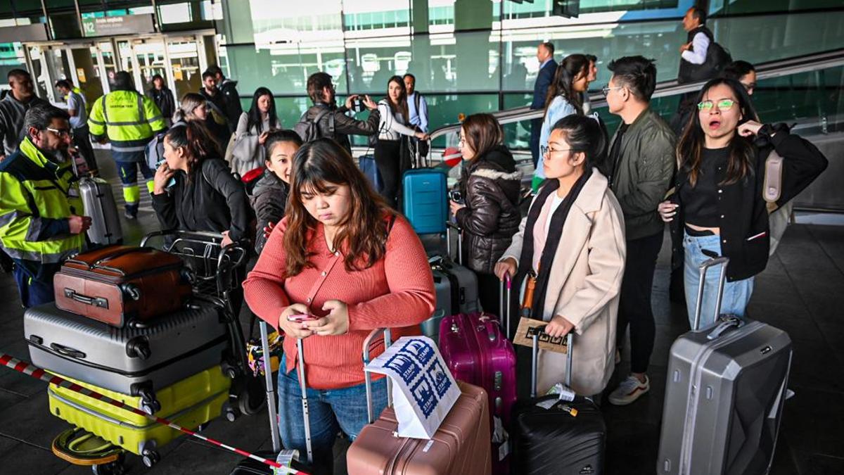 Protesta de taxis en el aeropuerto de Barcelona