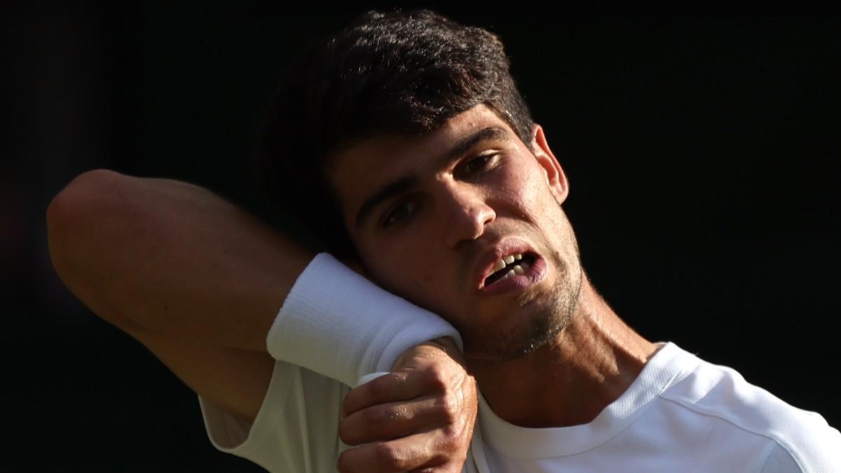 Carlos Alcaraz, durante la final de Wimbledon
