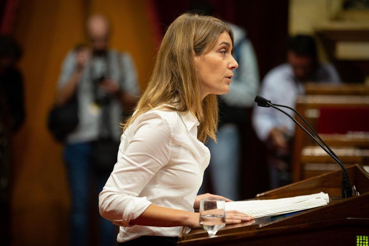 Jessica Albiach, en una intervención en el Parlament.