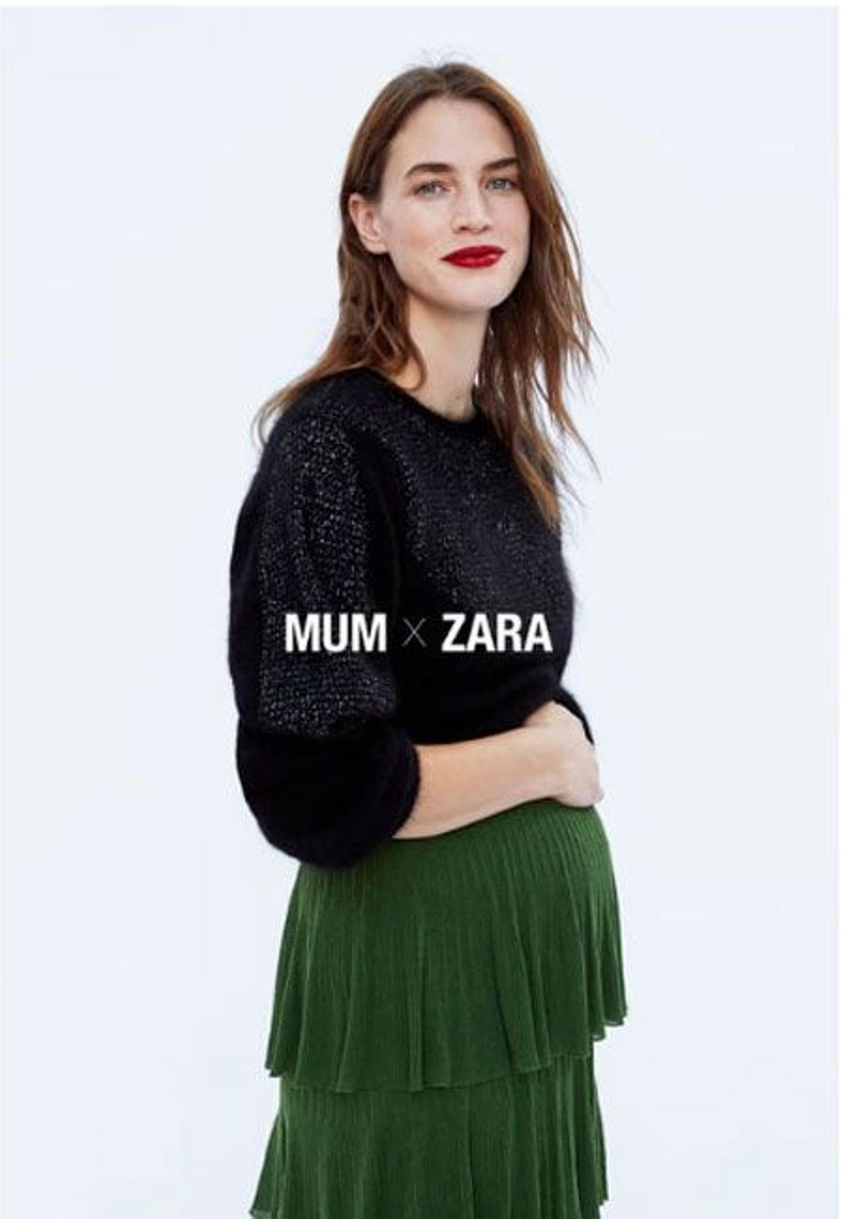 Colección MUM de Zara: look con falda de volantes y jersey