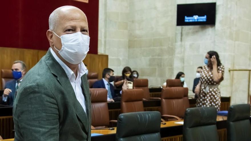 Javier Imbroda, en el Parlamento andaluz, este miércoles.