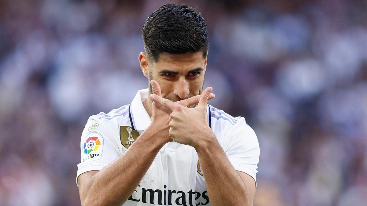 Asensio celebra su gol al Valladolid