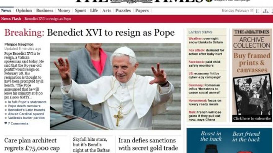 La renuncia del Papa en la prensa internacional