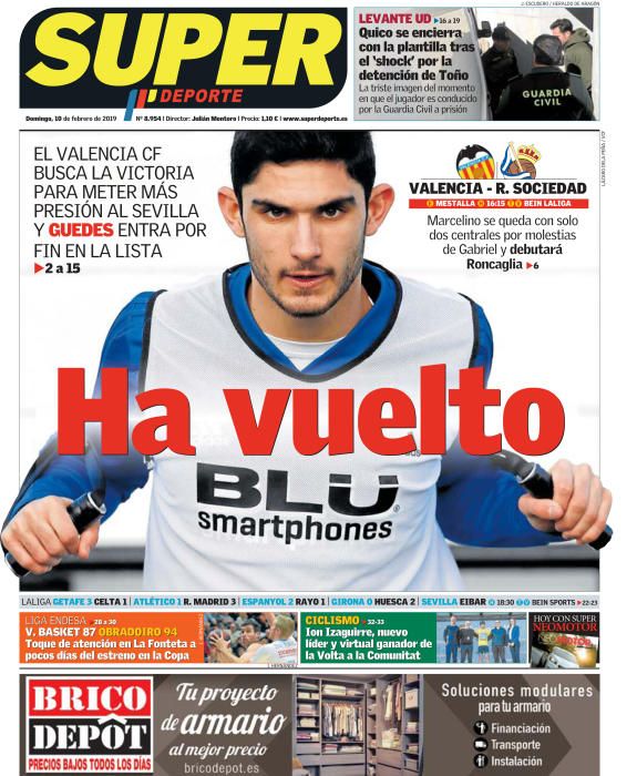 Portada SUPERDEPORTE domingo 10 de febrero 2019