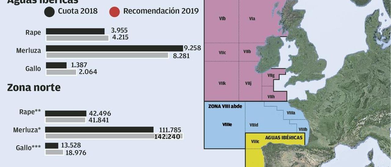 Los científicos aconsejan incrementar las cuotas de merluza y rapante en Gran Sol