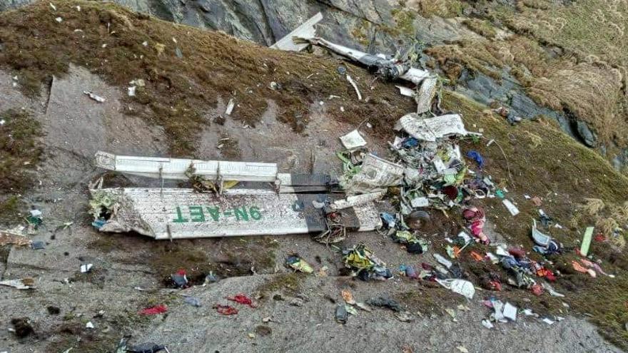 Avión siniestrado en Nepal.