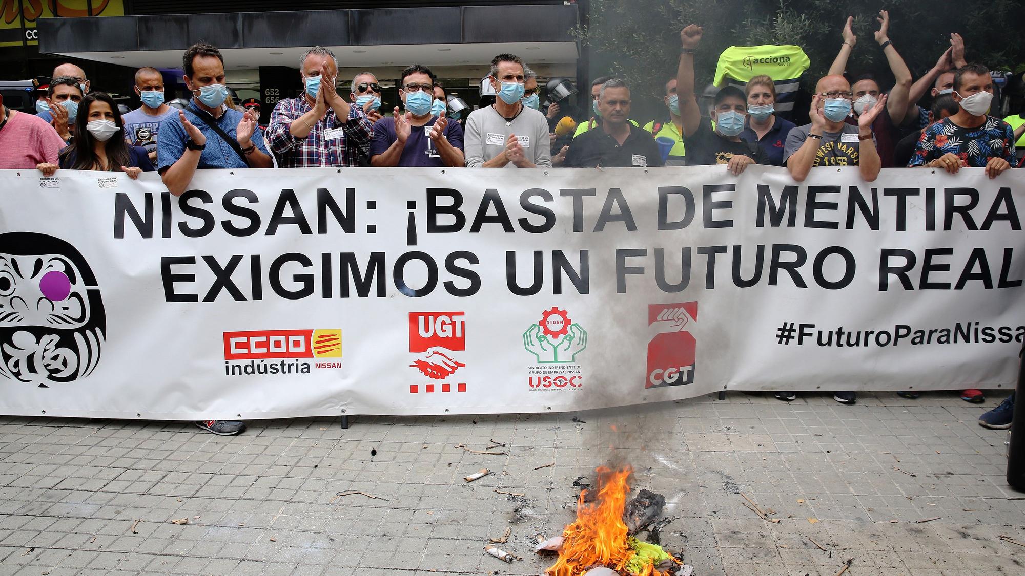 Manifestación de trabajadores de Nissan