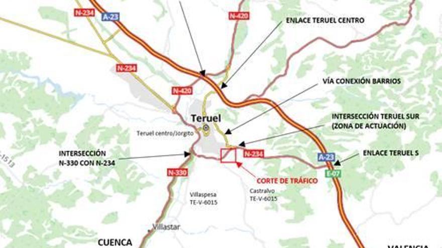 Un plano muestra el tramo que permanecerá cortado