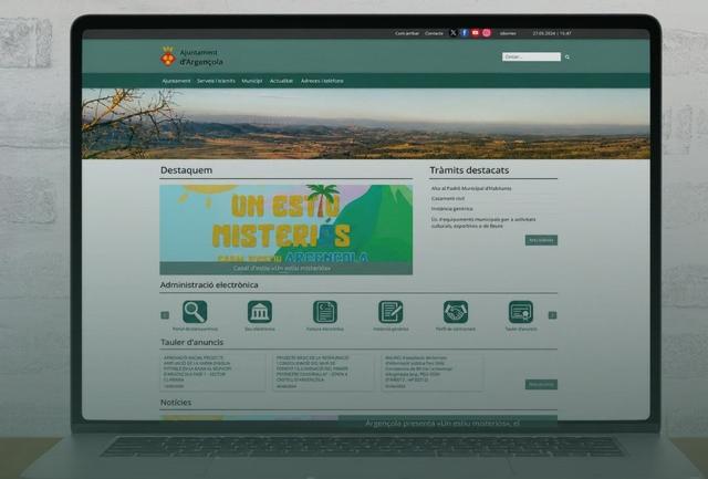Pàgina web de l'Ajuntament d'Argençola