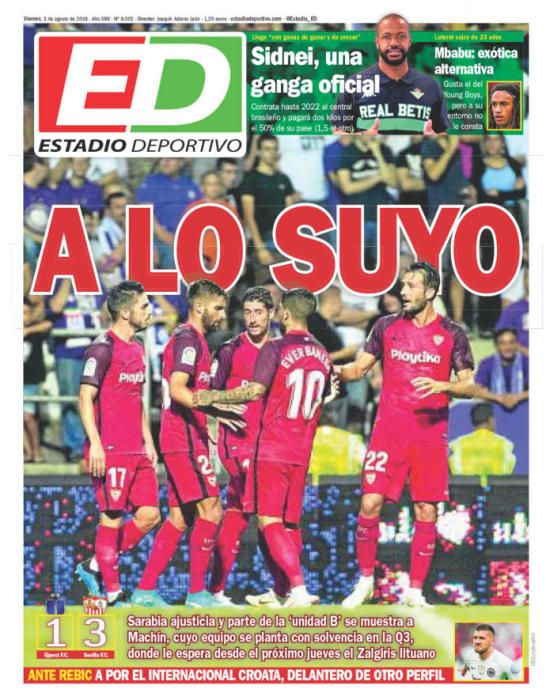 Portada ESTADIO DEPORTIVO viernes 3 de agosto 2018