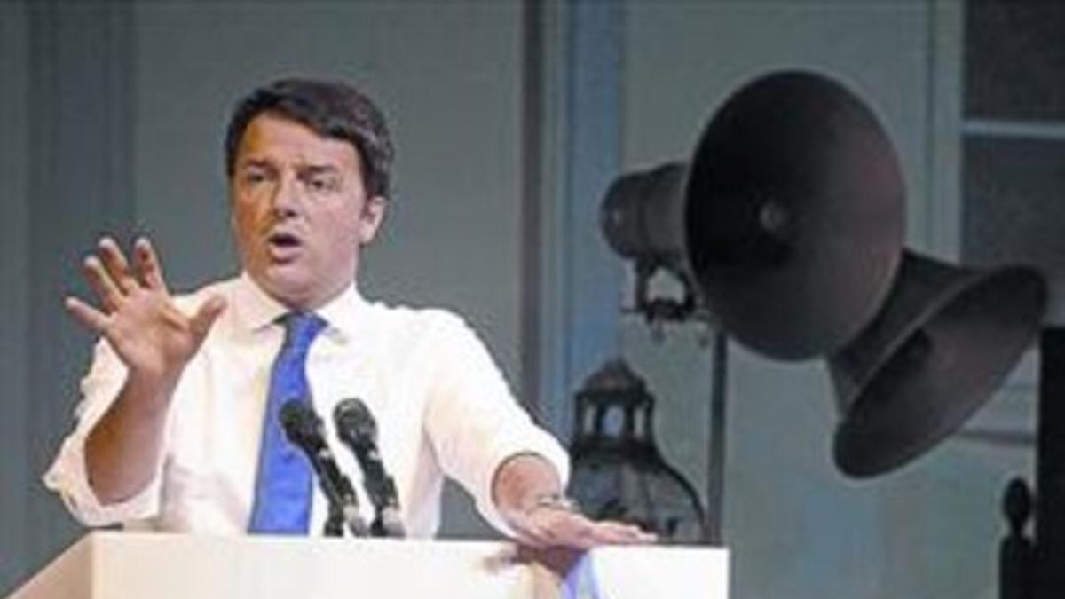 El primer ministro italiano, Matteo Renzi, en Florencia, ayer