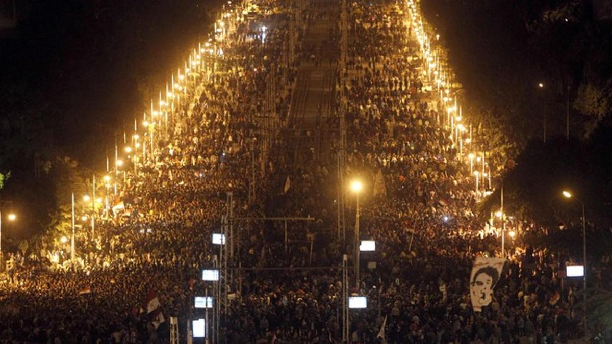 Las protestas ante el palacio presidencial.