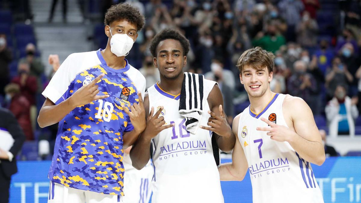 Baba Miller, el escolta madrileño Sadiq Garuba y el base esloveno Urban Klavzar