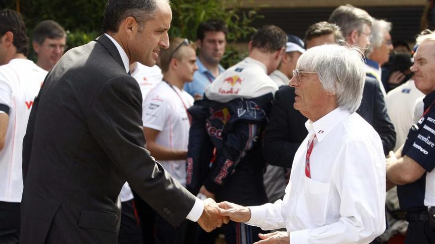 Ecclestone y Camps, en el Gran Premio de 2008.