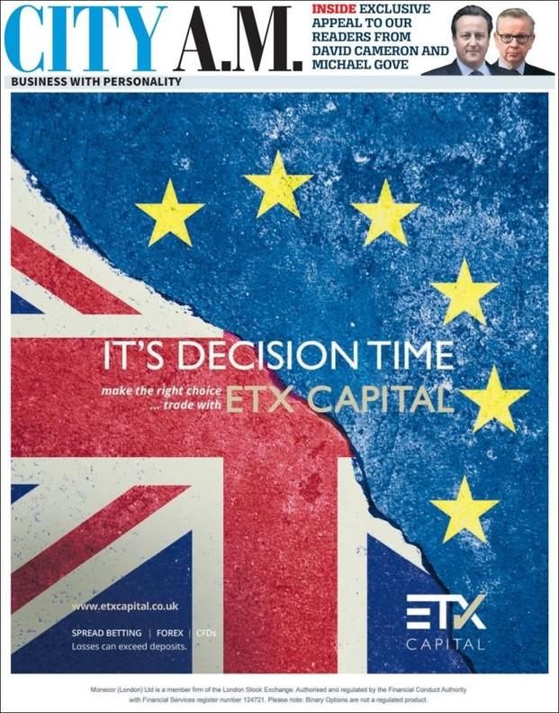 Portadas de los medios británicos sobre el 'brexit'