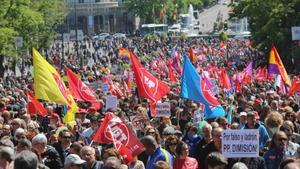 Aspecto de la manifestación en Madrid.