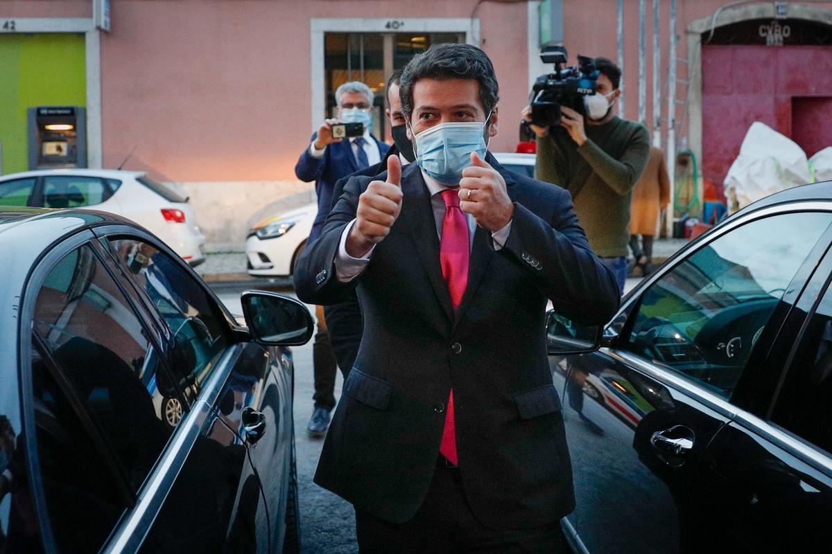 El líder del partido de extrema derecha portugués Chega (basta), Andre Ventura, en un acto electoral el pasado mes de enero para las elecciones presidenciales.